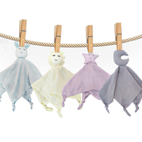 Couverture de sécurité bon marché pour bébé Couette en mousseline de coton Jouet animal en peluche Jouets Lapin Couette pour bébé Couverture de serviette