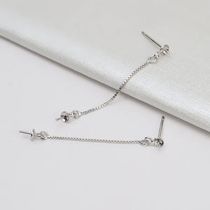 Pendientes de Plata S925 con Diseño de Cola de Sirena y Perla de 10-14 mm, Accesorios de Moda para DIY, Bandeja Vacía 2062, Categoría de Producto - Product Image 2