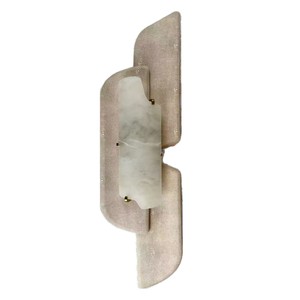 Marble Wall Lamp <b>Led</b> <b>Light</b> Source Wall Mounted Leather Shade White Modern Nordic Living <b>Room</b> Bedroom Hotel Decor - Product Image 3