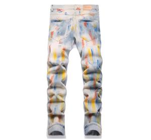 Taille Poids Street Wear Vintage Rétro Funky Tricoté Moyen Lavé Automne Jambe Droite Denim Jeans pour Hommes - Product Image 2