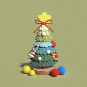 Kerstboomvormige Gehaakte Pop Sleutelhanger Creatieve Pasta Speelgoed Haak Een Laine Gehaakte Garenset Breien Ambachtelijke Benodigdheden - Product Image 4