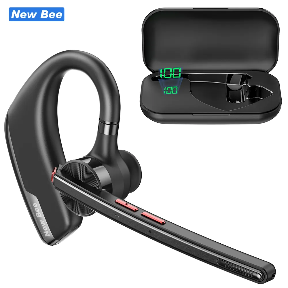 Grosir kustom ENC headphone Mini Noise Cancelling Handsfree nirkabel Earphone tunggal Headset Bluetooth dengan kotak pengisi daya