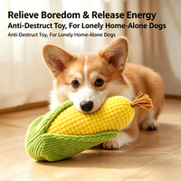 Jouet à mâcher couineur en peluche de maïs pour chien, durable, luxueux, mignon et décontracté - Indestructible, doux, interactif pour la dentition des chiots