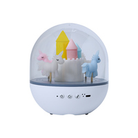 Lampe de chevet LED rotative télécommandée en forme de carrousel, décoration de chambre, veilleuse USB, boîte à musique pour chambre d'enfant