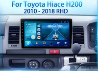 Autoradio Android 15 BQCC 10 pouces IPS avec DSP, garantie 1 an, Wifi, GPS, CarPlay, audio haute résolution pour tableau de bord RHD Hiace H200 2010-2018