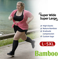 Chaussettes de compression médicale légères et confortables en viscose de bambou, hauteur genou, 15-20 mmHg, soutien doux, pour les voyages en avion et le quotidien