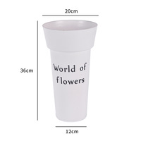 Pot de fleurs en plastique de grande taille, écologique et de haute qualité, pour la décoration de la maison, du jardin extérieur, design moderne, blanc, noir, fleurs