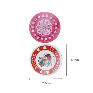 Steep Discount Round Shape Customized Playing Cards Plastic Waterproof Plastic Coated Poker Playing Cards