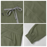 Nouvelle Combinaison Sans Manches à Col Montant et Fermeture Éclair, Effet Givré, pour Bloc Opératoire et Uniforme Hospitalier, Couleur Fig Givré