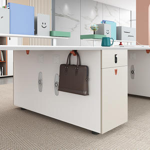 Juego <span class=keywords><strong>de</strong></span> <span class=keywords><strong>Escritorio</strong></span> y <span class=keywords><strong>Sillas</strong></span> <span class=keywords><strong>de</strong></span> Oficina <span class=keywords><strong>de</strong></span> Madera <span class=keywords><strong>de</strong></span> Lujo para Cuatro Personas, Duradero, con Diseño Moderno, Tomacorriente y Gabinete <span class=keywords><strong>de</strong></span> Almacenamiento - Product Image 6