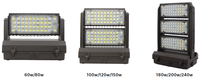 Lampu Dinding LED Putar 150W Dusk to Dawn, ETL, Kepala Dapat Disesuaikan, Lampu LED Wallpack Luar Ruangan untuk Penerangan Area Parkir