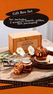 Juego <span class=keywords><strong>de</strong></span> 2 Velas Aromáticas <span class=keywords><strong>de</strong></span> Cera <span class=keywords><strong>de</strong></span> Soja con Aroma a Calabaza y Cielo Estrellado, <span class=keywords><strong>de</strong></span> Larga Duración, para Decoración del Hogar en Halloween y <span class=keywords><strong>Acción</strong></span> <span class=keywords><strong>de</strong></span> <span class=keywords><strong>Gracias</strong></span> - Product Image 3