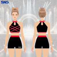 Sparkle Cheer Practice Wear Tenue d'entraînement de pom-pom girl avec strass personnalisée Filles Jeunesse Adulte Équipe Compétition de touche