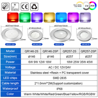 Lampe LED pour piscine, étanche IP68, en acier inoxydable, 12V, changement de couleur RGB, remplacement pour les luminaires Pentair Hayward