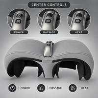 Masseur chauffant sans fil gris pour genoux avec compression d'air, vibration, double chaleur et 4 modes de massage pour les soins des genoux à domicile