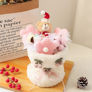 Oso de Peluche con Ramo de Flores de Dibujos Animados, Regalo Creativo para el Día de San Valentín, Regalo de Cumpleaños, Regalo con Flores Artificiales - Product Image 3