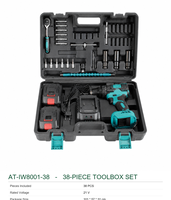 Set Kunci Impack Tanpa Kabel 21V Brushless, Baja Paduan Krom-Vanadium, Kotak Keras, Perkakas Listrik Tugas Berat untuk Pekerjaan Kayu