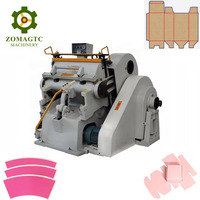 Machine de découpe à plat hydraulique automatique à coque, pour cartes, autocollants, cuir, carton, boîtes en papier, avec fonctions de rainurage et de découpe