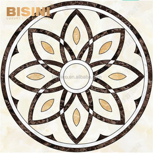 Classico di lusso in Stile Europeo Villa Girasole Progettato Beige e Nero di Marmo Medaglione Intarsiato Pavimento di Piastrelle - Product Image 5