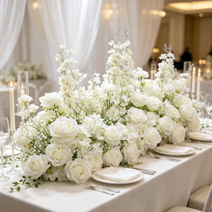 Composizione Floreale 5D in Seta Artificiale con Rose e Peonie per Decorazioni di Matrimoni, Passaggi e Scenografie - Product Image 1