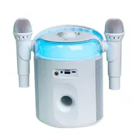 2022 çift mikrofon kablosuz Karaoke hoparlörü sistemi şarj edilebilir RGB LED ışık kablosuz Karaoke mikrofonu doğum günü partisi için