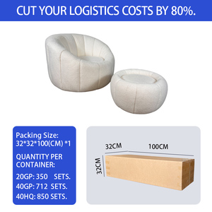 Groothandel Vacuüm Gecomprimeerd Moderne Ronde Schuim Enkele Bank Stoel Witte Teddy Lui Pompoen Accent <span class=keywords><strong>Sofa</strong></span> Stoel - Product Image 3