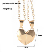 Collier de couple magnétique créatif 2 pièces/ensemble collier d'amitié aimant coloré lettre coeur collier d'amitié pour amoureux