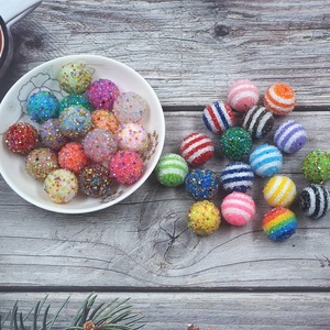 Accesorios para la Creación de Joyería, Cuentas Espaciadoras Sueltas Brillantes de Acrílico Redondas de 20 mm - Product Image 4