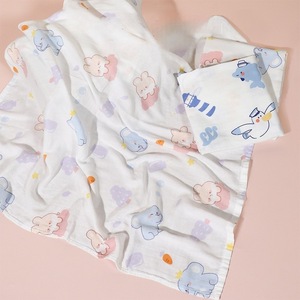 Couverture d'emmaillotage personnalisée en mousseline de coton bambou 100% tricotée, fine, blanche, à motifs de dessins animés, toutes saisons, pour nouveau-né, idéale pour la salle d'accouchement - Product Image 2