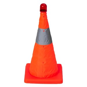 مخروط طريق تلسكوبي قابل للطي مع أضواء عاكسة للسلامة، حاجز تحذيري للطوارئ على شكل دلو آيس كريم 30 سم - Product Image 5