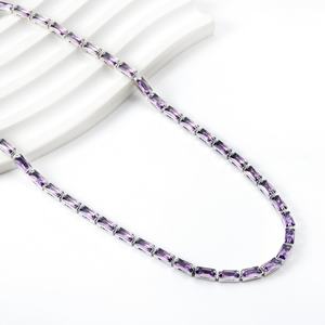 Collar de Cadena de Acero Inoxidable Chapado en Oro de 18K con Diamantes de Zirconia, Estilo Hip Hop, para Mujer, Venta al por Mayor - Product Image 3