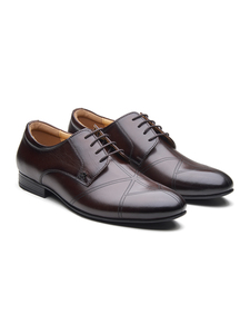 Zapatos de vestir formales de cuero genuino para hombre al por mayor, clásicos Oxford con cordones, cómodos para negocios, oficina, bodas, calzado de cuero. - Product Image 6