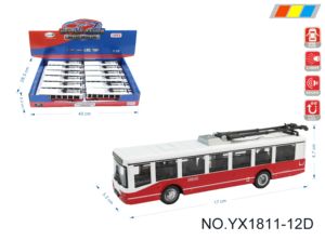 Modellino di auto modello pressofuso di Tram russo in scala 1:36 tirare indietro il modello di auto in metallo con porta aperta con luce musicale - Product Image 2