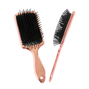 Peigne à cheveux massant à coussin d'air Wanmei, dents en acier inoxydable, or rose et argent brillant, peigne lissant professionnel pour salon - Product Image 5