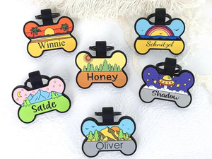 Vente en gros de médailles d'identification pour animaux de compagnie en silicone, étanches, anti-perte, avec logo personnalisé gravé, pour chiens, design tendance, avec <span class=keywords><strong>code</strong></span> QR inclus - Product Image 4