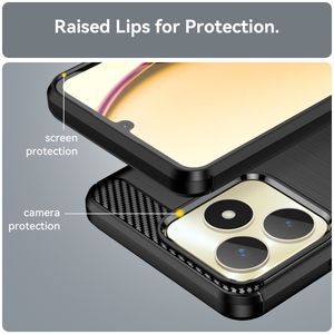 Per custodia <span class=keywords><strong>Realme</strong></span> <span class=keywords><strong>C53</strong></span>, custodia protettiva antiurto in TPU in fibra di carbonio con struttura spazzolata custodia per cellulare - Product Image 6