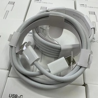 Kabel CAS USB-C kepang asli untuk Iphone 17 16 15 USB-C sampai USB-C Usb C 60W kabel CAS cepat untuk Iphone