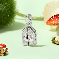 Pendentif unisexe en argent plaqué avec breloque cadenas vintage incrustée de diamants, cadeau de bijoux