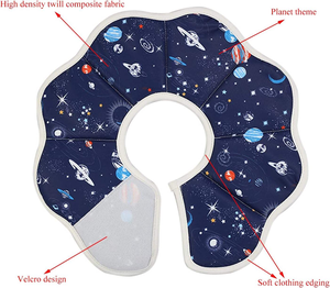 Collar Isabelino Plegable para Mascotas, de Poliéster Suave, Tamaños Ajustables, Cono de Recuperación para Gatos con Estampado Espacial 3D para Mascotas Pequeñas - Product Image 2