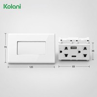 120 Modüler Dikey 6 Delikli Evrensel Duvar Prizi, USB-A Tip-C Hızlı Şarj Portlu, 16A 250V Gizli Priz, Otel Kullanımı İçin