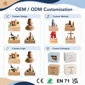ของเล่นดนตรีไม้หมุนรูปชิงช้าสวรรค์แบบไขลาน ทำจากไม้บีช ตกแต่งบ้าน ของที่ระลึกสั่งทำพิเศษ กล่องดนตรีไม้ - Product Image 5