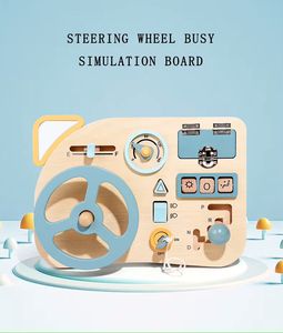 Bambini piccoli Montessori educativi in legno occupato a bordo attività sensoriale e capacità motorie fini di apprendimento <span class=keywords><strong>volante</strong></span> <span class=keywords><strong>giocattolo</strong></span> - Product Image 5