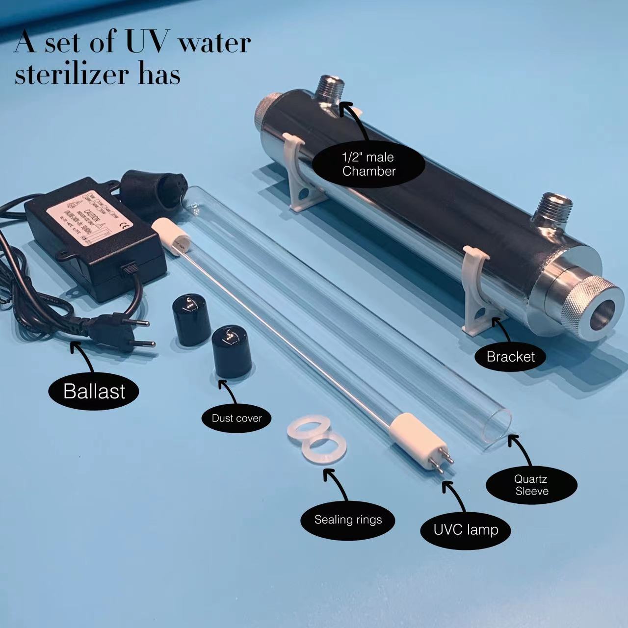 6GPM Disinfection lamp UV Sterilizer UV Water Sterilizer water treatment For Water Purifier