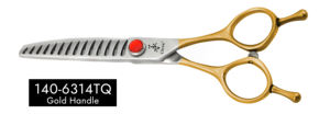 140-6314TQ poignée en or bloc incurvé pour animaux de compagnie de haute qualité 440C ciseaux de toilettage pour animaux de compagnie chien Chunkers incurvés cisailles CHENG YONGHE - Product Image 4