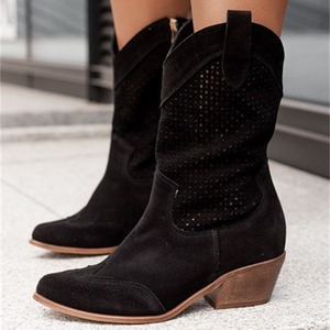 Nuovi Arrivi Invernali: Stivali da <span class=keywords><strong>Donna</strong></span> alla Moda con Tacco Medio e Bordi in Pelliccia - Product Image 3