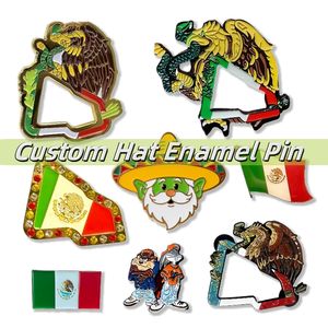 Fabricant en gros de broches souples en forme d'animaux, badges métalliques, articles en métal, pin's de revers en émail personnalisés mexicains avec clip pour casquettes et chapeaux - Product Image 5