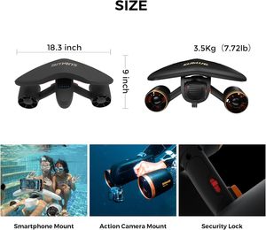 Scooter aquatique électrique Sublue Mix Pro, 60 min d'autonomie, 131 pieds de portée, double moteur, support caméra pour la plongée et le snorkeling - Product Image 3