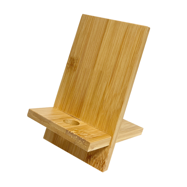 New 2025 Foldable Customized Bamboo Wooden Standing Type Modern Simple Lazy Portable Desktop Mobile Phone Holder