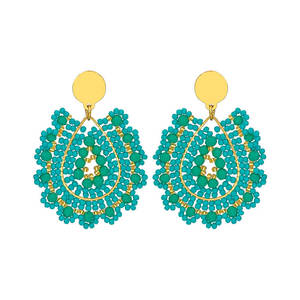 Pendientes bohemios hechos a mano de acero inoxidable con cuentas de moda chapados en oro en forma de gota de agua, suministro a granel, precio de fábrica para mujer - Product Image 6