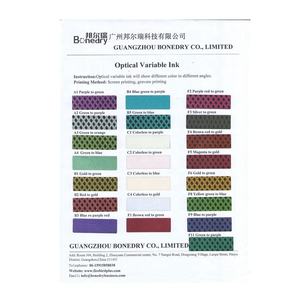 Encre optique variable pour sérigraphie, encre transparente B3 (incolore à bleu, à violet rouge) - Product Image 5